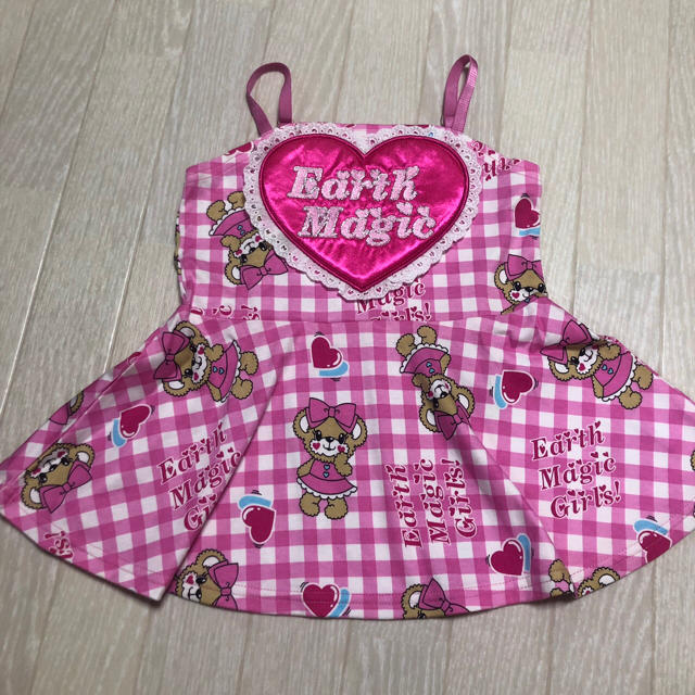 EARTHMAGIC(アースマジック)のマフィー柄ギンガムチェックチュニック♡ キッズ/ベビー/マタニティのキッズ服女の子用(90cm~)(その他)の商品写真