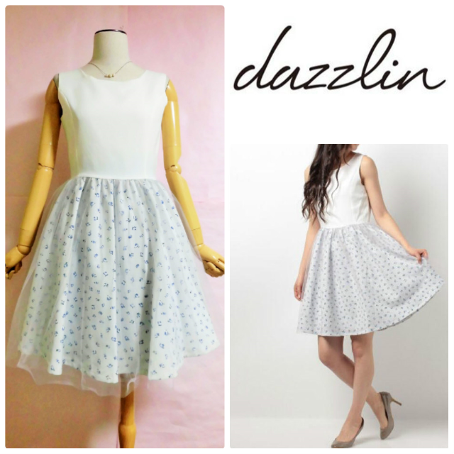 dazzlin(ダズリン)の【dazzlin】オーバーチュールフラワーコンビワンピース☆8532円☆花柄 レディースのワンピース(ひざ丈ワンピース)の商品写真