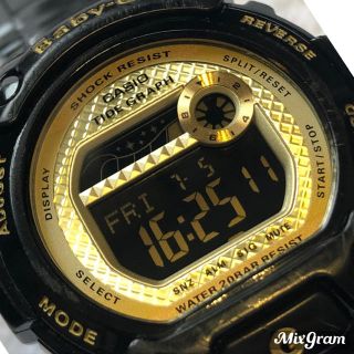 ジーショック(G-SHOCK)のCASIO G-SHOCK baby-Gタイドグラフ搭載 ブラックゴールドカラー(腕時計)