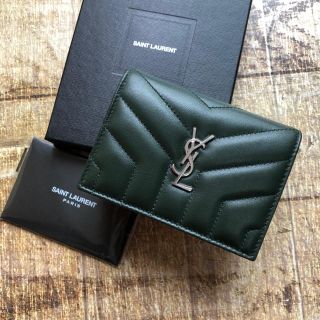 サンローラン SAINT LAURENT 二つ折り財布 ダークグリーン