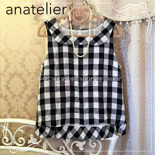 anatelier(アナトリエ)の裾フリルチェックブラウス レディースのトップス(シャツ/ブラウス(半袖/袖なし))の商品写真