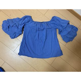 ザラ(ZARA)のZARA 袖フリルオフショルブラウス(シャツ/ブラウス(半袖/袖なし))