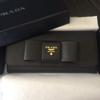 プラダ(PRADA)の新品未使用 プラダリボン長財布 サフィアーノレザーカードコインケース ミニバッグ(財布)