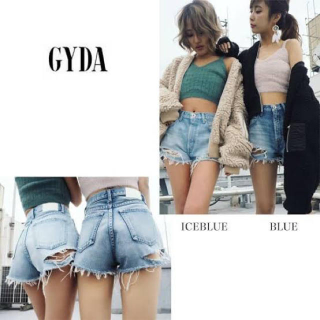 GYDA(ジェイダ)のGYDA BACK RIPPED デニムショートパンツ レディースのパンツ(デニム/ジーンズ)の商品写真