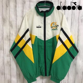 Diadora ディアドラ　ナイロンジャケット/トラックジャケット ネイビー/黄