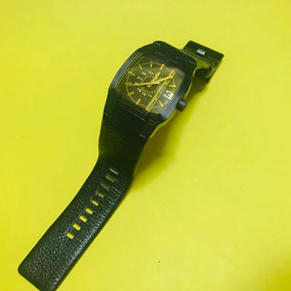 ディーゼル(DIESEL)の DIESEL 腕時計 黒革ベルト(腕時計)