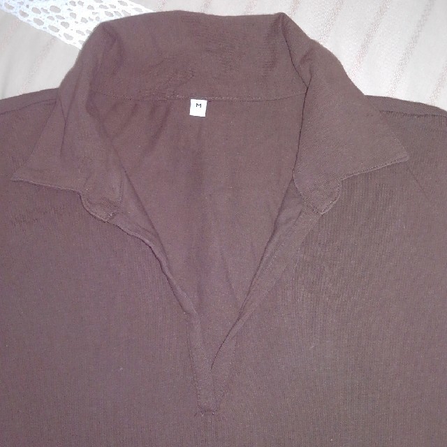 MUJI (無印良品)(ムジルシリョウヒン)のポロシャツ　半袖　茶色　無印良品 レディースのトップス(ポロシャツ)の商品写真