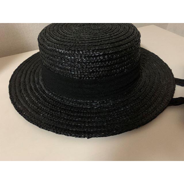E hyphen world gallery(イーハイフンワールドギャラリー)のイーハイフンワールドギャラリー 2019新作 麦カンカン帽 ブラック レディースの帽子(麦わら帽子/ストローハット)の商品写真