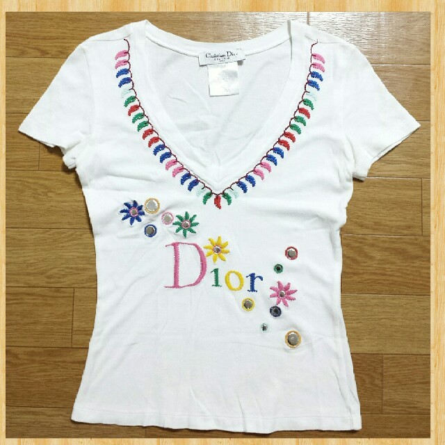 人気 Christian Dior クリスチャンディオール Tシャツ フランス製 刺繍