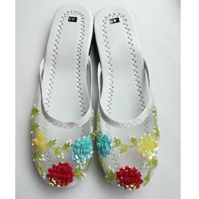 ベトナム ビーズ刺繍 サンダル  スリッパ レディースの靴/シューズ(サンダル)の商品写真