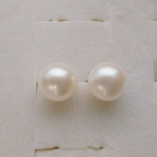 淡水パール ホワイト 大粒 ひと粒ピアス 10mm 結婚式、パーティー 二次会に(ピアス)