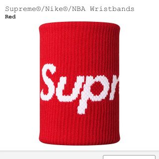 シュプリーム(Supreme)のsupreme NIKE NBAリストバンドwristband赤(バングル/リストバンド)