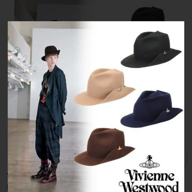 Vivienne Westwood(ヴィヴィアンウエストウッド)のヴィヴィアンウエストウッドマン 中折れ スラッシュ ハット メンズの帽子(ハット)の商品写真
