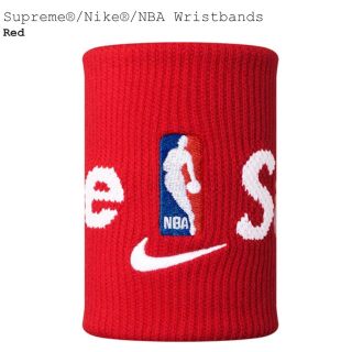 シュプリーム(Supreme)のsupreme nike NBA リストバンド 赤(バングル/リストバンド)