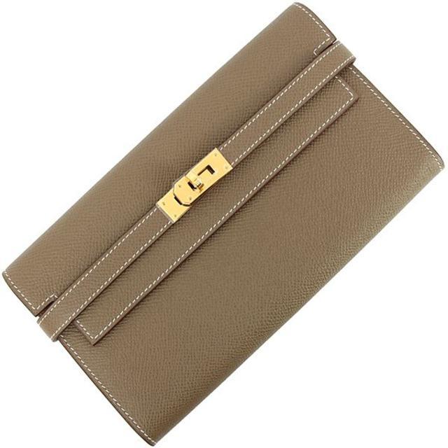 エルメス ケリーウォレット ロング エプソン エトゥープ 139300円 【同