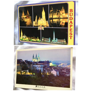 ハンガリー、チェコ ポストカード 2枚セット(旅行用品)