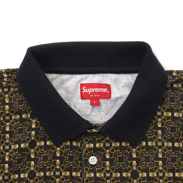 Supreme - 中古 Bridle Print Polo 黒L シュプリームの通販 by