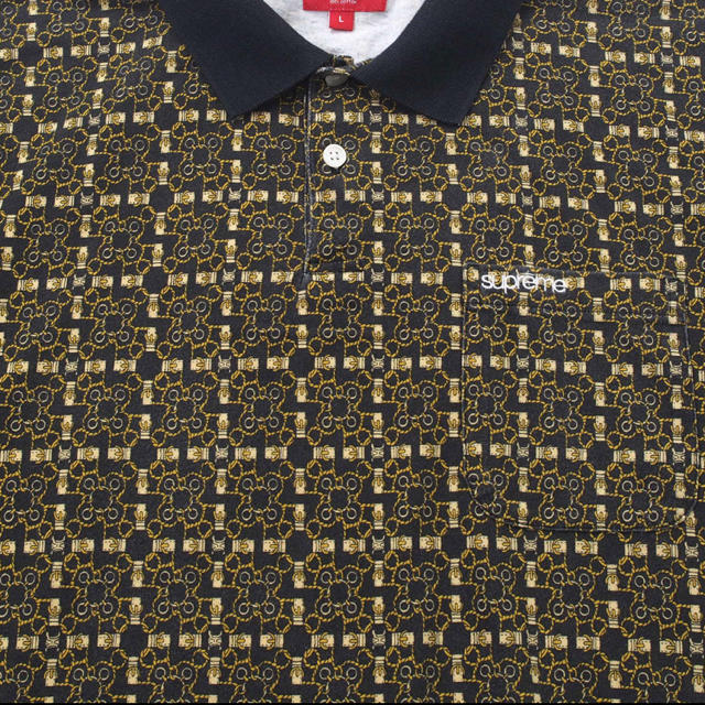 Supreme - 中古 Bridle Print Polo 黒L シュプリームの通販 by