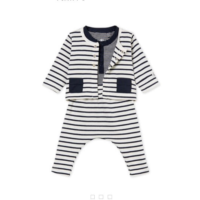 PETIT BATEAU(プチバトー)の新品 プチバトー ミラレ＆マリニエール３点セット 18m キッズ/ベビー/マタニティのベビー服(~85cm)(肌着/下着)の商品写真