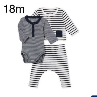 プチバトー(PETIT BATEAU)の新品 プチバトー ミラレ＆マリニエール３点セット 18m(肌着/下着)