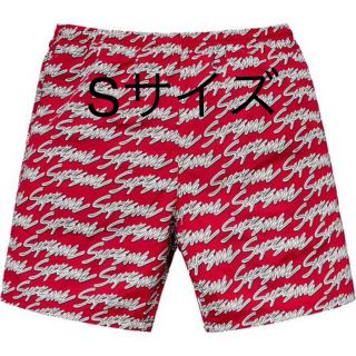 シュプリーム(Supreme)のSupreme Signature Logo Water Short  赤(ショートパンツ)