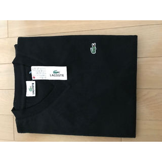 ラコステ(LACOSTE)のラコステ　VネックTシャツ　ブラック　L サイズ(Tシャツ/カットソー(半袖/袖なし))