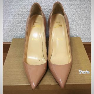 クリスチャンルブタン(Christian Louboutin)の箱なし クリスチャンルブタン パテントパンプス 美ラインピンクベージュ37(ハイヒール/パンプス)