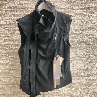 リックオウエンス(Rick Owens)のrickowens リックオウエンス 変形 レザージレベスト 40(ベスト/ジレ)