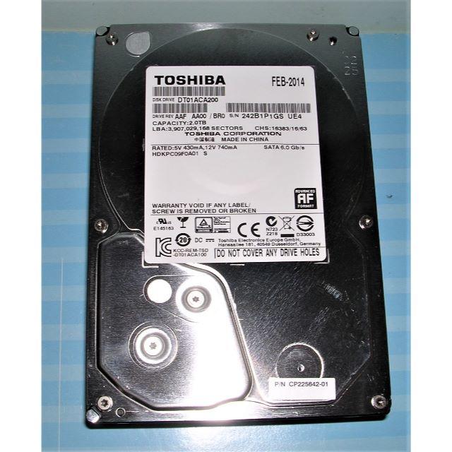 216時間 東芝 DT01ACA200 2TB 3.5インチ HDD SATA