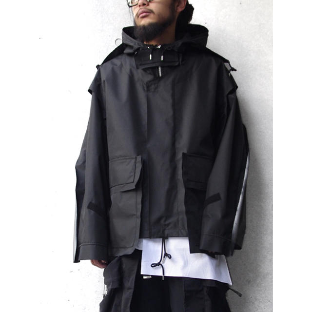 ALMOSTBLACK ss 3LAYER HOODED BLOUSONの通販 by 。's shop｜ラクマ