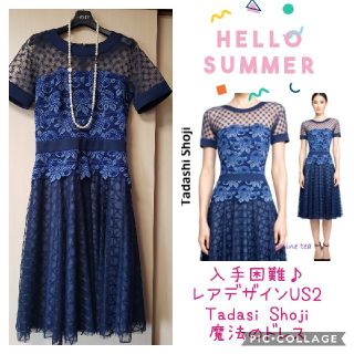 タダシショウジ(TADASHI SHOJI)のUS2 レア❤️TADASHISHOUJI、タダシショージドレス ワンピース(ひざ丈ワンピース)