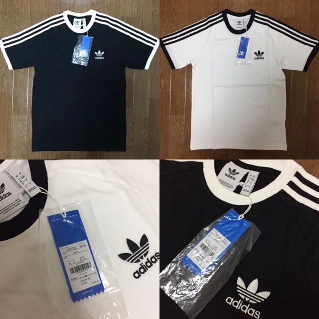 adidas(アディダス)のアディダス オリジナルス 3ストライプ 半袖 Tシャツ 白黒 2枚セット L メンズのトップス(Tシャツ/カットソー(半袖/袖なし))の商品写真