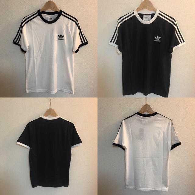 adidas(アディダス)のアディダス オリジナルス 3ストライプ 半袖 Tシャツ 白黒 2枚セット L メンズのトップス(Tシャツ/カットソー(半袖/袖なし))の商品写真