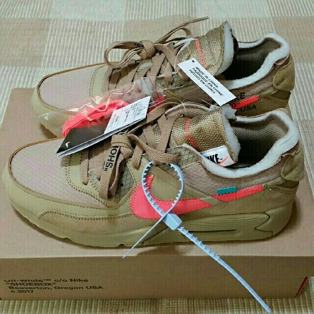 NIKE OFF-WHITE AIR MAX 90 THE TEN デザートオレスニーカー