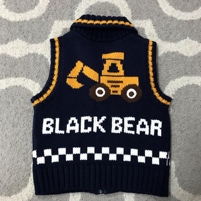 mikihouse(ミキハウス)のBLACK BEAR ニットベスト 90 キッズ/ベビー/マタニティのキッズ服男の子用(90cm~)(ジャケット/上着)の商品写真