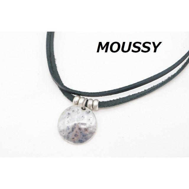 moussy(マウジー)のP-47 MOUSSY マウジー レザー 2連 チョーカー ネックレス ブラック レディースのアクセサリー(ネックレス)の商品写真