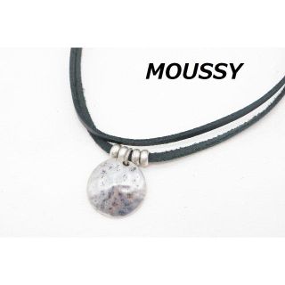 マウジー(moussy)のP-47 MOUSSY マウジー レザー 2連 チョーカー ネックレス ブラック(ネックレス)