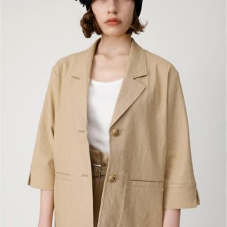 マウジー(moussy)のリネンジャケット ベージュ 美品(テーラードジャケット)