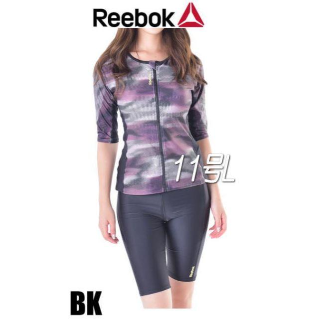 Reebok(リーボック)の新品◆リーボック・袖付フィットネス水着・11号Ｌ・茶黒・めくれ防 レディースの水着/浴衣(水着)の商品写真