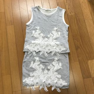 ザラ(ZARA)のZARA スウェットレースセットアップ s(ミニワンピース)