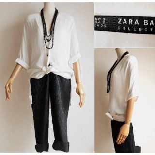 ザラ(ZARA)の【7日終了✨目玉品♥️】ZARA★ノーカラー七分袖ジャケット(ノーカラージャケット)