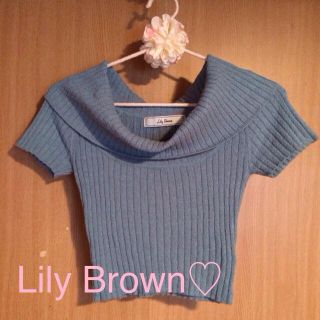 リリーブラウン(Lily Brown)のオフショルショートニット(ニット/セーター)