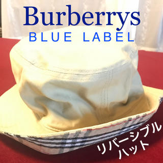 バーバリーブルーレーベル(BURBERRY BLUE LABEL)の【美品】バーバリーブルーレーベル 帽子 ハット サファリハット バケットハット(ハット)