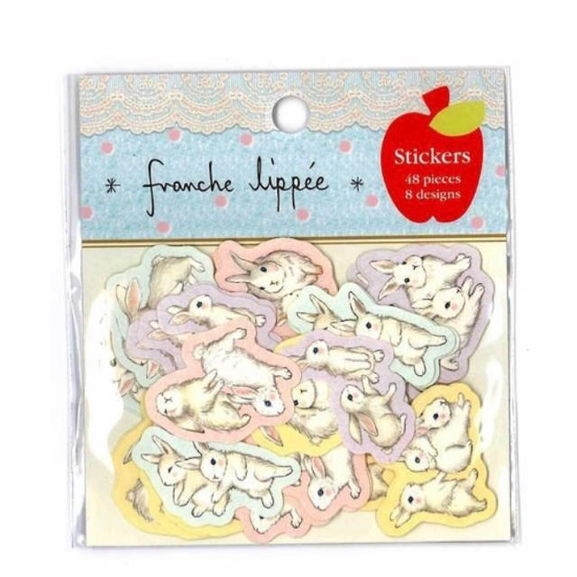 franche lippee(フランシュリッペ)のfranche lippée （フランシュリッペ）フレークシール すずらんうさぎ インテリア/住まい/日用品の文房具(シール)の商品写真