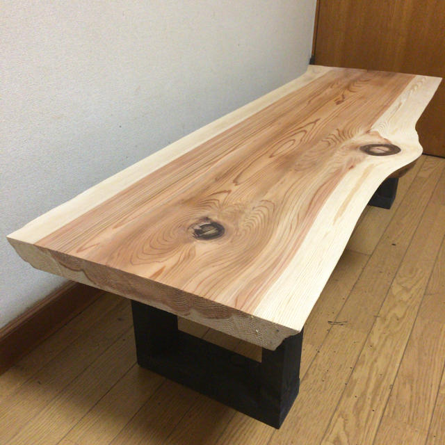 W130サイズ 天然一枚板テーブル ミツロウ仕上げダイニングテーブル