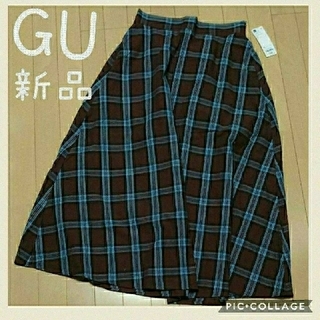 ジーユー(GU)の【新品・未使用】 GU ロングスカート XL チェック柄

(ロングスカート)