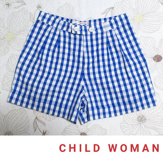 CHILD WOMAN(チャイルドウーマン)のガチャ様専用★CHILD WOMAN ショートパンツ チェック ブルー レディースのパンツ(ショートパンツ)の商品写真