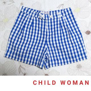 チャイルドウーマン(CHILD WOMAN)のガチャ様専用★CHILD WOMAN ショートパンツ チェック ブルー(ショートパンツ)