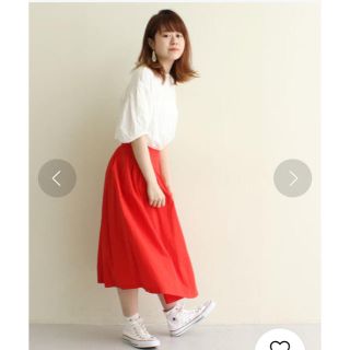 ドットアンドストライプスチャイルドウーマン(Dot&Stripes CHILDWOMAN)の綿ウェザーラップ風 チャイナスカート(ひざ丈スカート)