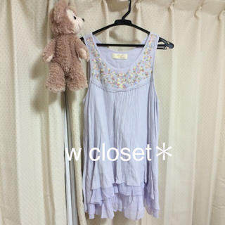 ダブルクローゼット(w closet)のw closet♡刺繍tops(カットソー(半袖/袖なし))